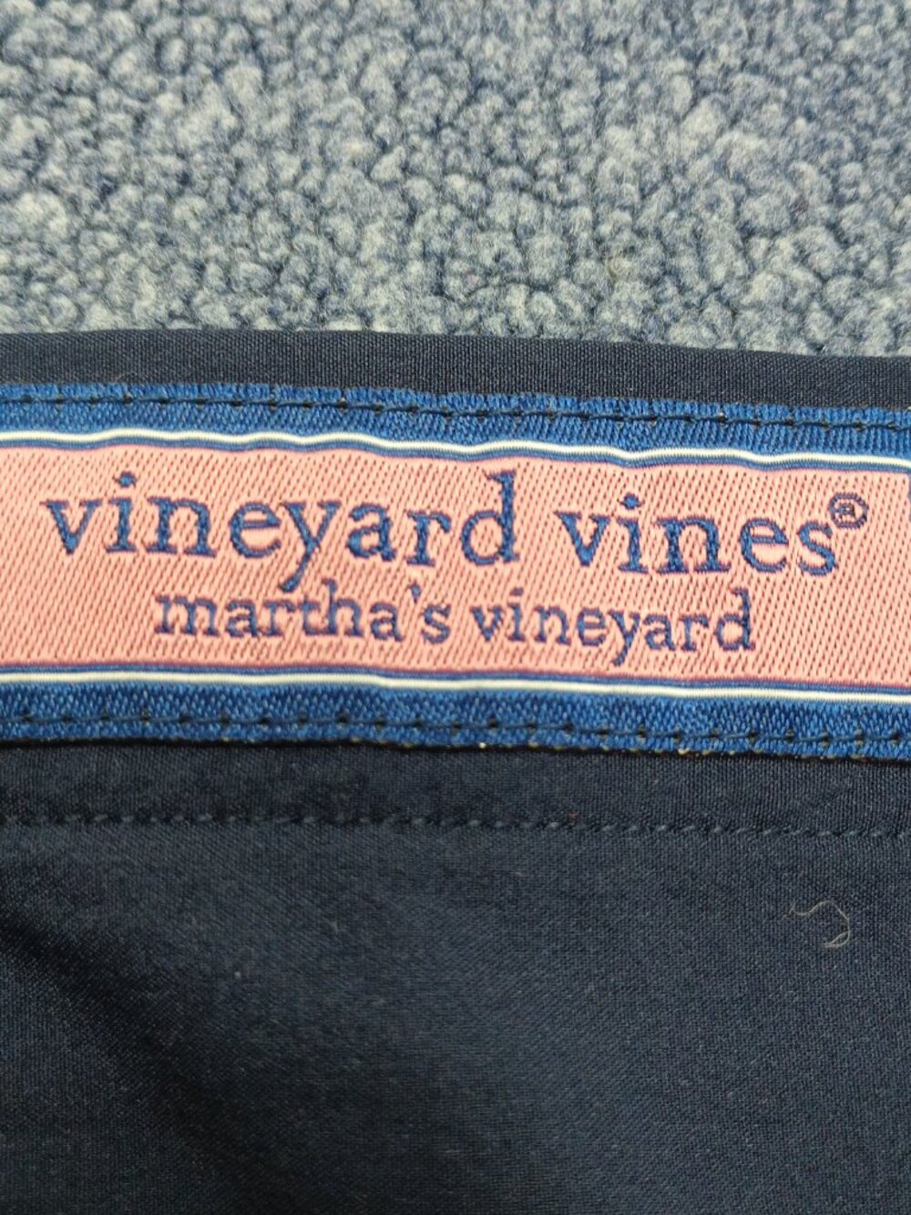 Vineyard Vines Performance Fleece 1/4 Zip Pullover Gray Navy Pocket Men’s XL - Picture 8 of 12